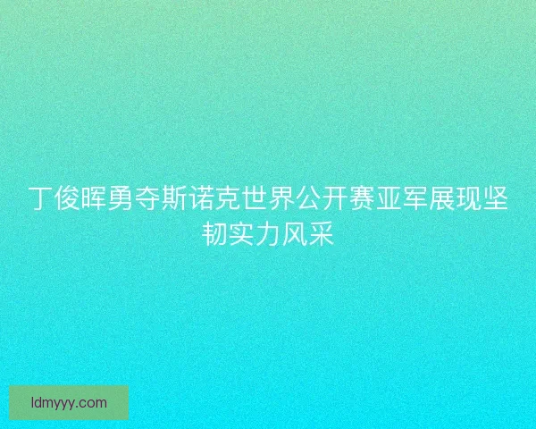 丁俊晖勇夺斯诺克世界公开赛亚军展现坚韧实力风采 丁俊晖勇夺斯诺克世界公开赛亚军展现坚韧实力风采
